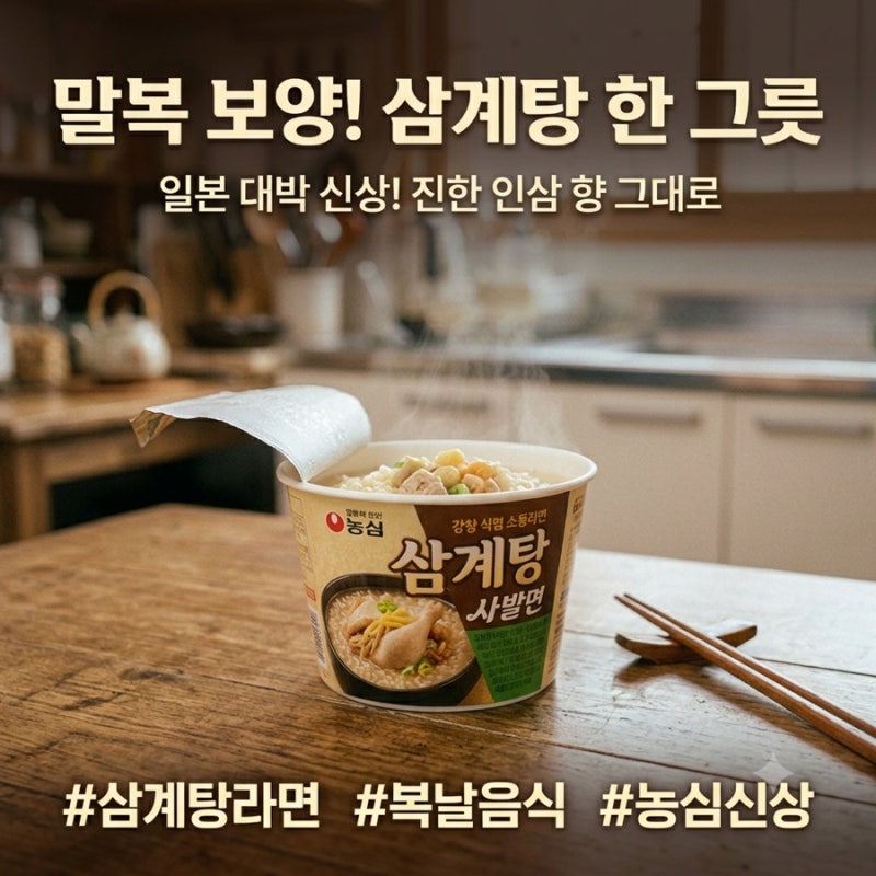 말복 대비! 농심 삼계탕 사발면 국내 상륙! 품절 대란 속 구매 방법 & 꿀조합 레시피 (가격, 후....