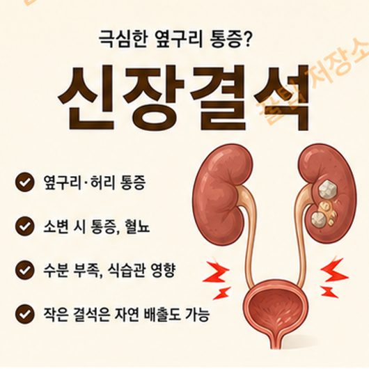 신장결석이란? 발생 원인, 초기증상 및 관리방법