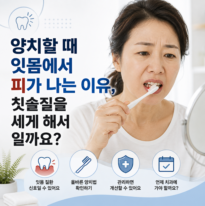 양치할 때 잇몸에서 피가 나는 이유, 칫솔질을 세게 해서일까요?