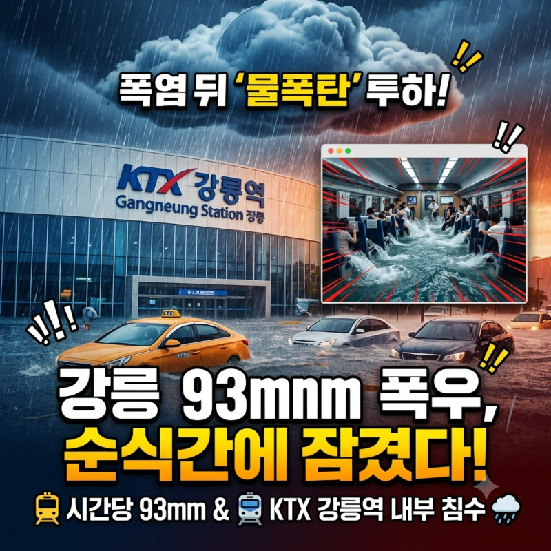 강릉 93mm 폭우, 왜 순식간에 잠겼나
