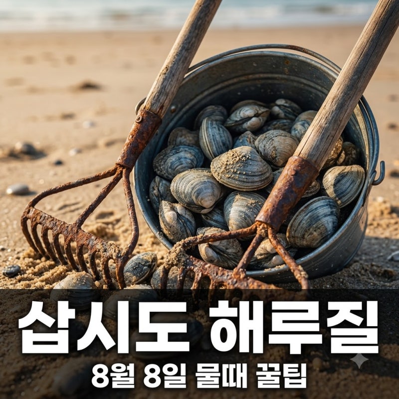 "초보도 한 바구니?" 8월 8일 삽시도해루질 물때와 뜻밖의 주의점..