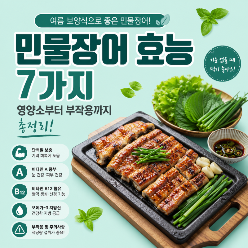 민물장어 효능 7가지! 영양소부터 부작용까지 여름 보양식 총정리
