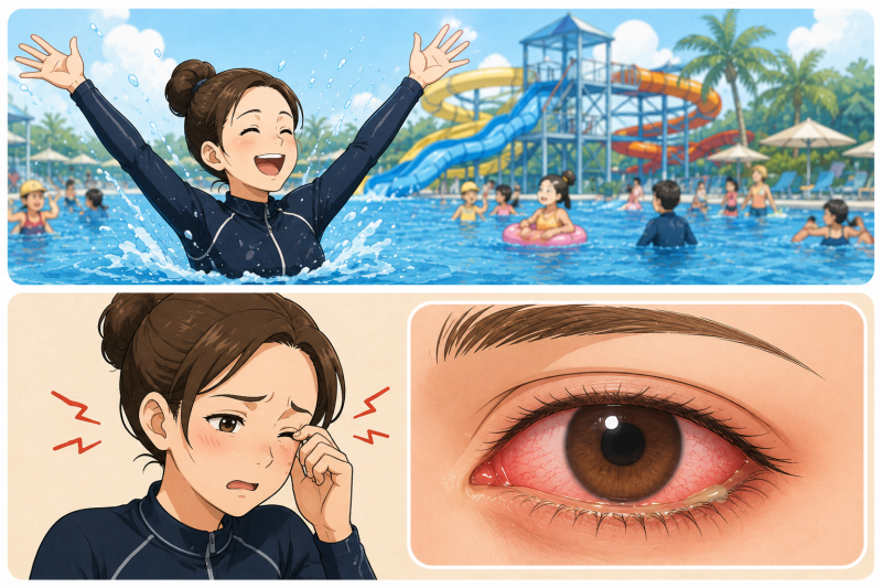 수영장 다녀온 후 눈이 빨개진다면 — 유행성 눈병부터 회복 솔루션까지
