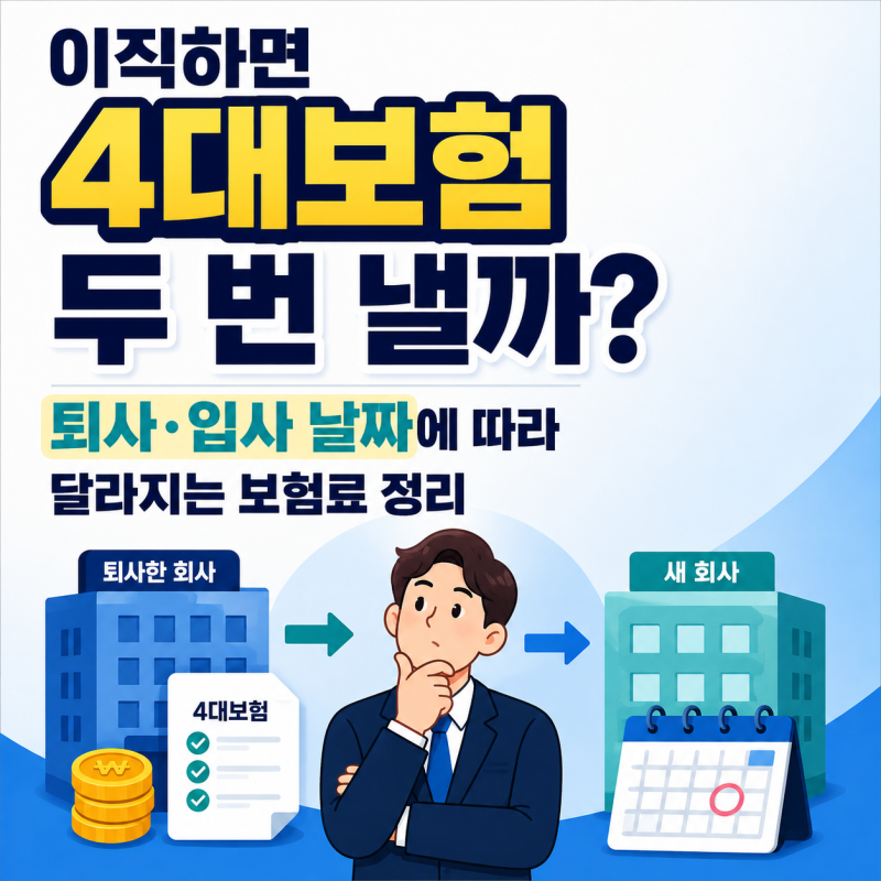 이직하면 4대보험 두 번 낼까? 퇴사·입사 날짜에 따라 달라지는 보험료 정리