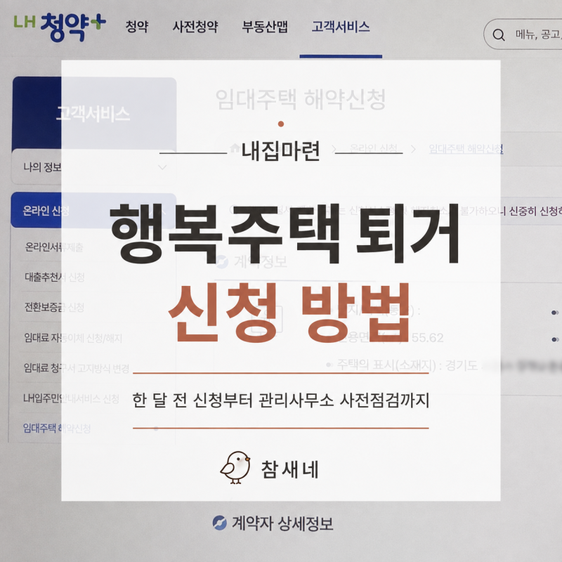 행복주택 퇴거 신청 방법, 한 달 전 신청부터 관리사무소 사전점검까지