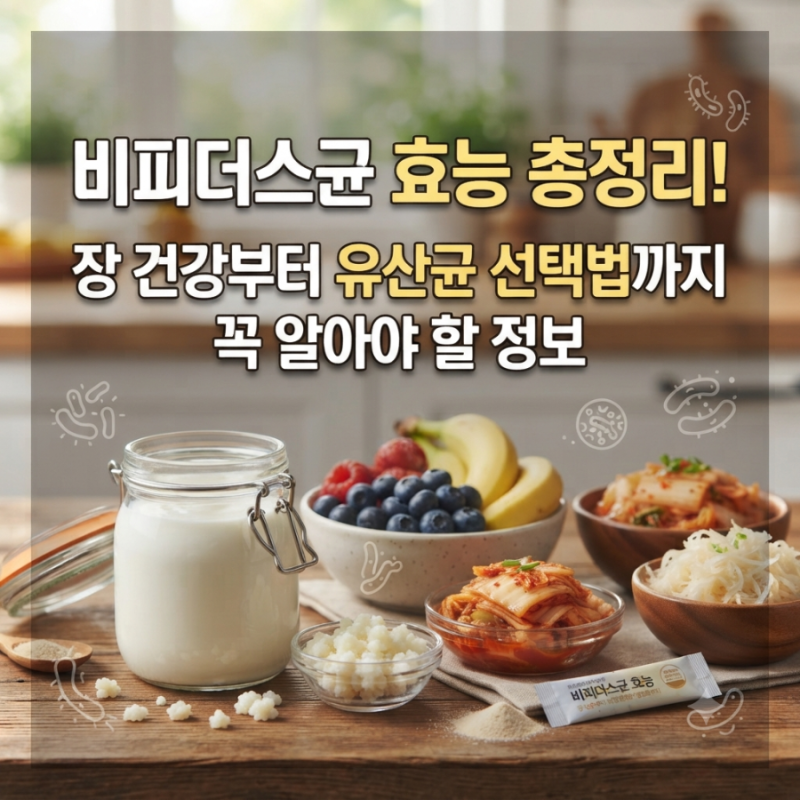 비피더스균 효능 총정리! 장 건강부터 유산균 선택법까지 꼭 알아야 할 정보