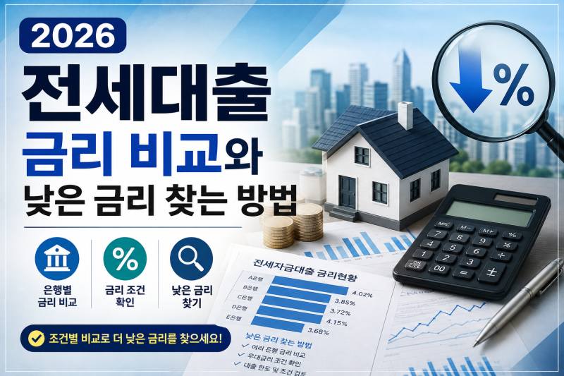 2026 전세대출 금리 비교, 은행별 확인할 조건과 낮은 금리 찾는 방법