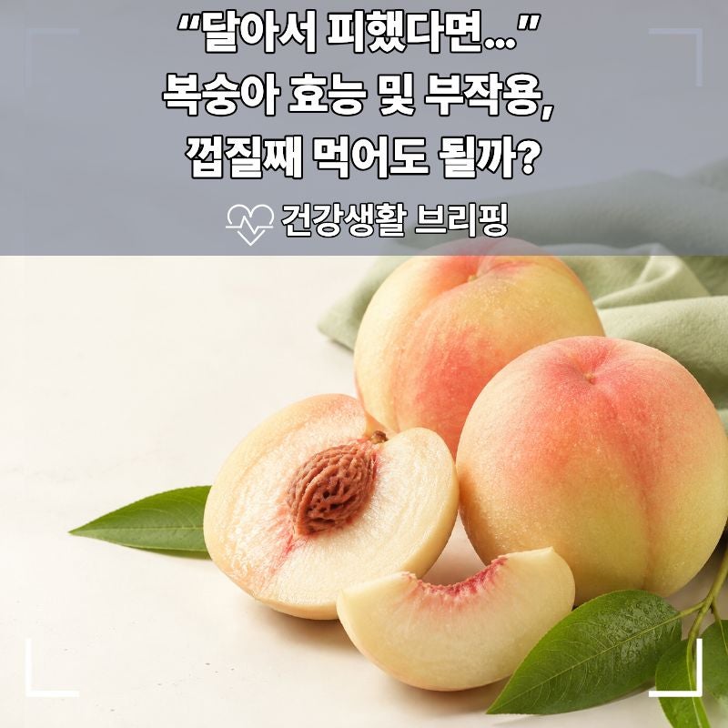 “달아서 피했다면…” 복숭아 효능 및 부작용, 껍질째 먹어도 될까?