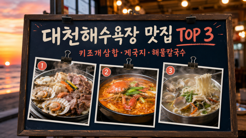 보령 대천해수욕장 맛집 TOP 3! 실패 없는 대천 찐 먹방 추천 (대천키조개삼합/풍미꽃게장게국....