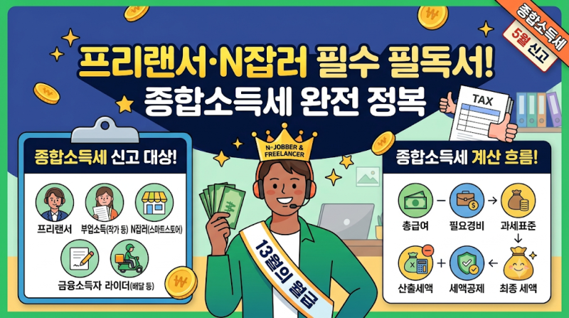 종합소득세 신고 대상과 계산법! 프리랜서·N잡러 필수 필독서