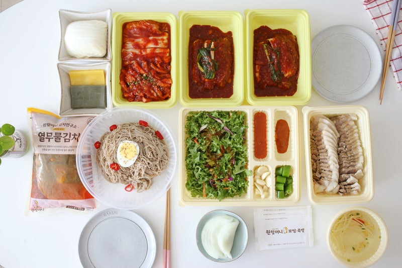 실비김치 양념 맛있는 원할머니 보쌈족발 열무막국수 보쌈세트 후기