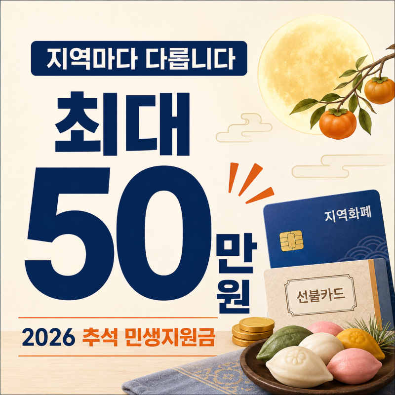 "2026 추석 민생지원금" 서울 부산 인천 지역별 지급 금액 조건 완벽 비교