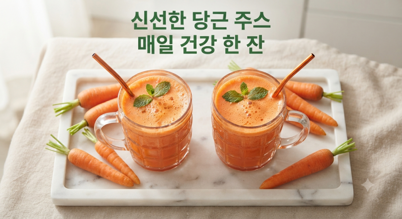 [당근주스 효능] 아침 공복 눈 피로와 피로회복에 좋은 이유와 올바른 섭취법