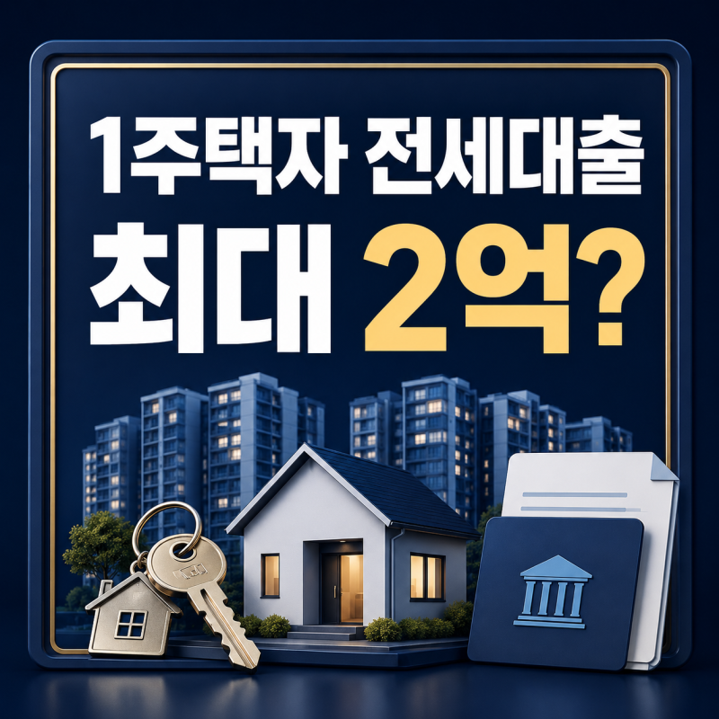2026년 1주택자 전세대출 한도, 집 한 채 있으면 2억원도 전부 안 나오는 이유