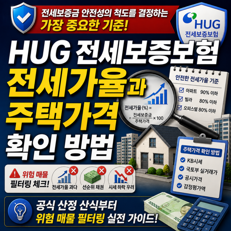 'HUG 전세보증보험 가입 전세가율과 주택가격 확인 방법' 공식 산정 산식부터 위험 매물 필터....