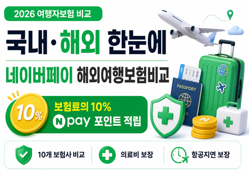 여행자보험 비교 2026｜국내·해외 차이와 네이버페이 10%포인트 총정리✈️