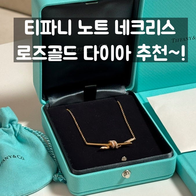 티파니 노트 목걸이 로즈골드 다이아 | 여성여성 고급스런 목걸이 문신템, 3040 여성 추천