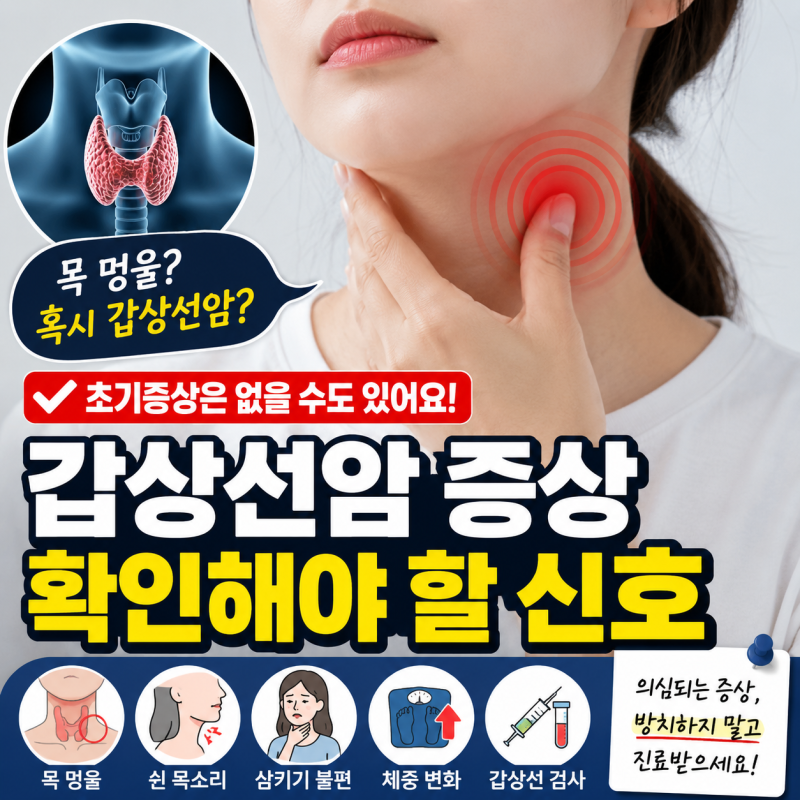 갑상선암 증상 총정리｜목 통증·멍울·쉰 목소리와 갑상선암 검사 기준
