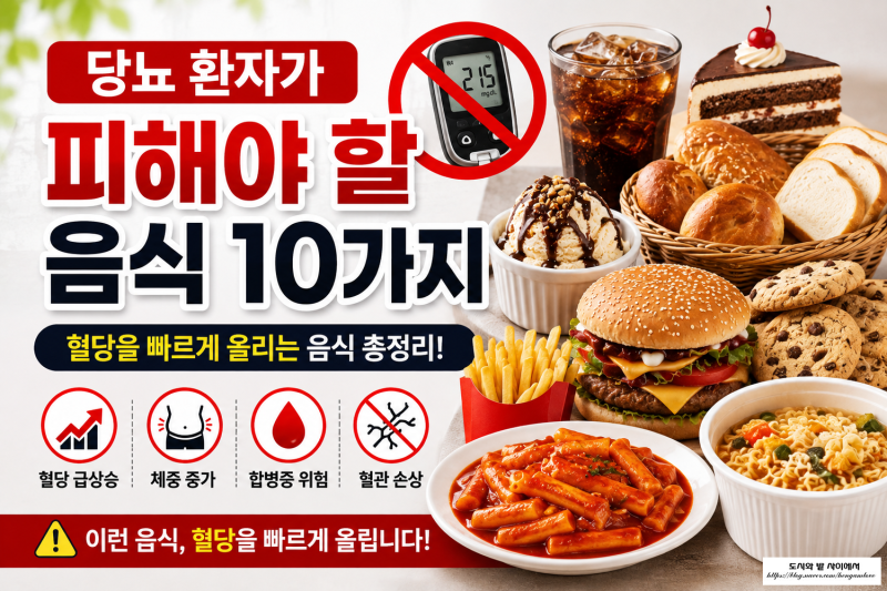 당뇨 환자가 피해야 할 음식 10가지 / 혈당을 빠르게 올릴 수 있는 음식 총정리