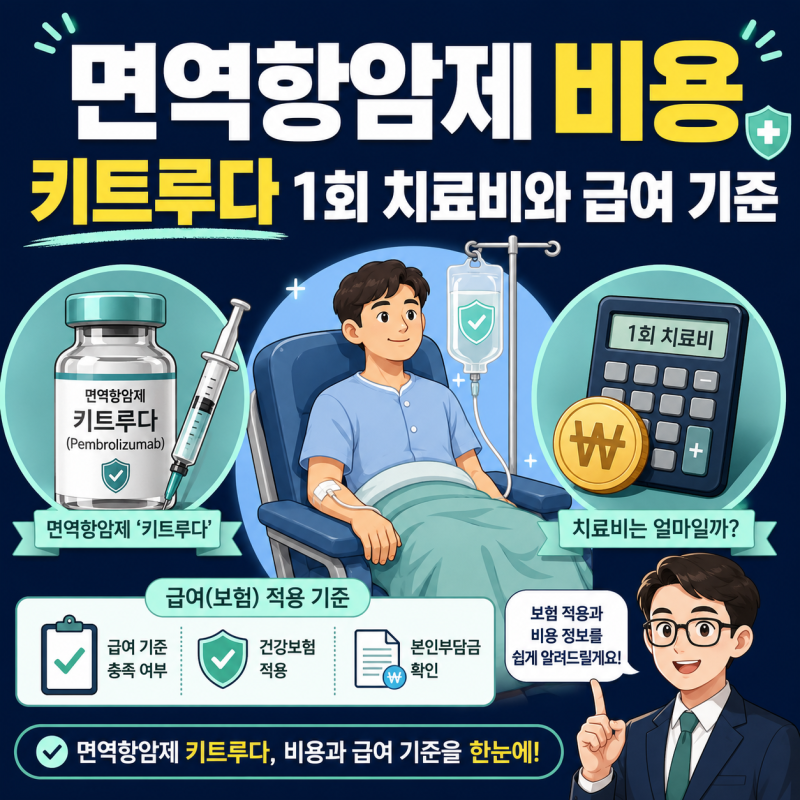 면역항암제 비용 키트루다 1회 치료비와 급여 보험 적용 기준