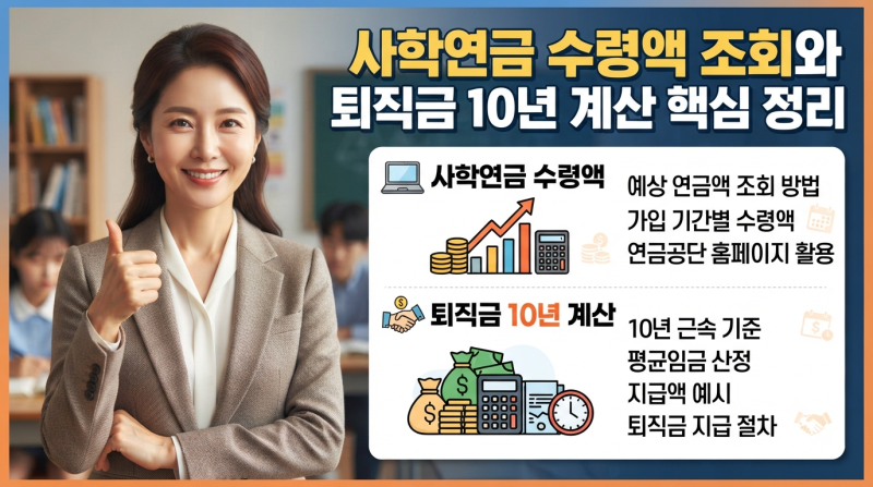 사학연금 수령액 조회와 퇴직금 10년 계산 핵심 정리