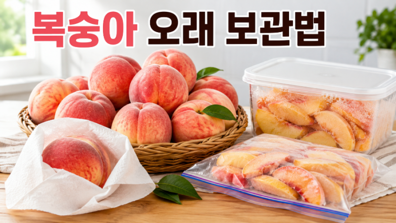 복숭아 보관법, 후숙부터 냉장 냉동 오래 보관하는 방법