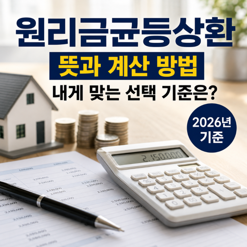 원리금균등상환 뜻과 계산 방법, 내게 맞는 선택 기준