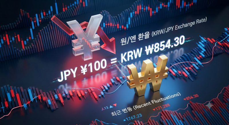 100엔당 880원대 집계… 원·엔 환율 2년 만에 최저치 경신