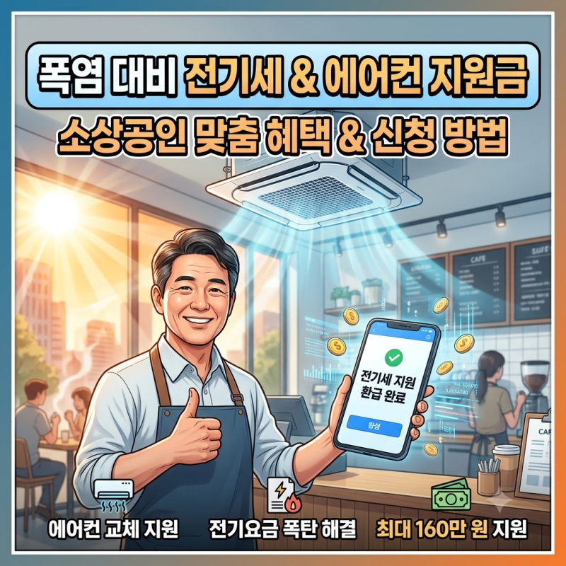 [폭염 대비] 전기요금 폭탄 예방! 소상공인 전기세 지원금 & 에어컨 교체 지원사업 총정리
