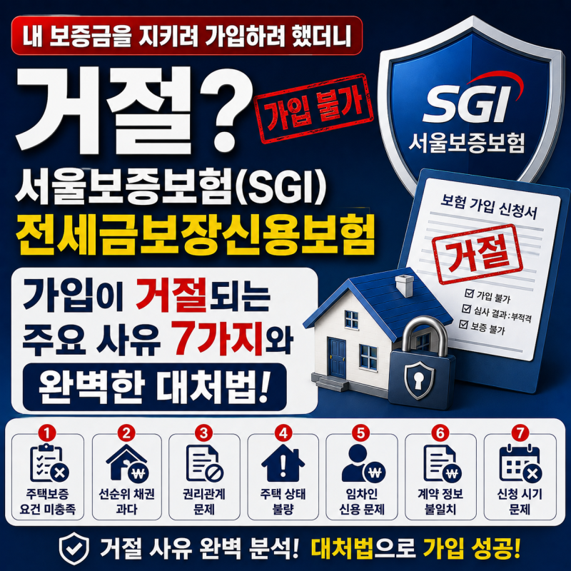[부동산 안심 계약 백서] 내 보증금을 지키려 가입하려 했더니 거절? 서울보증보험(SGI) 전세....