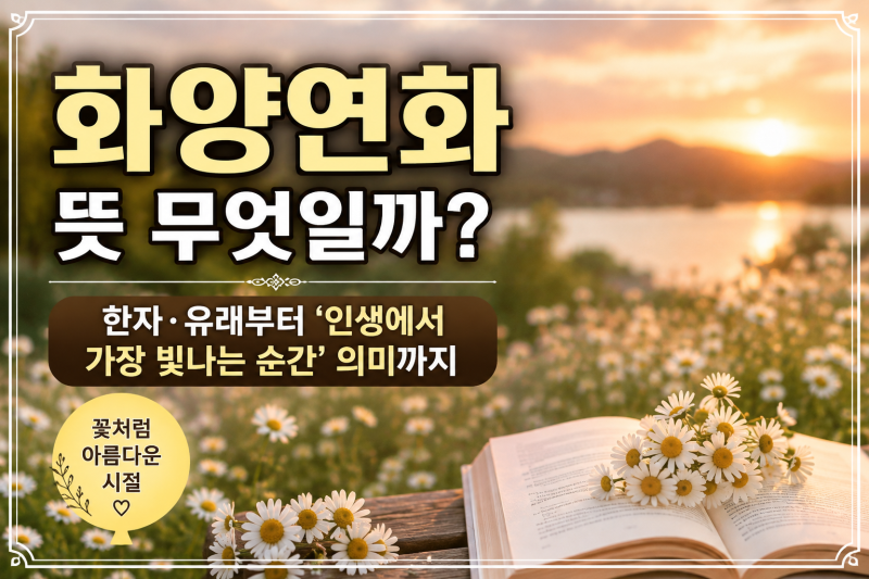 화양연화 뜻 무엇일까?｜한자·유래부터 ‘인생에서 가장 빛나는 순간’ 의미까지