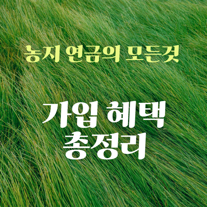 농지연금의 모든 것