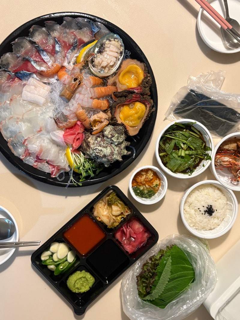 제주 함덕맛집 고등어회 딱새우 백록집 회포장