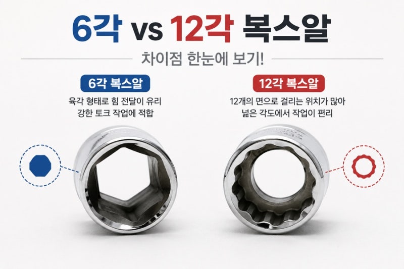 복스알 6각 12각 차이, 어떤 걸 써야 할까? 소켓 선택법 총정리
