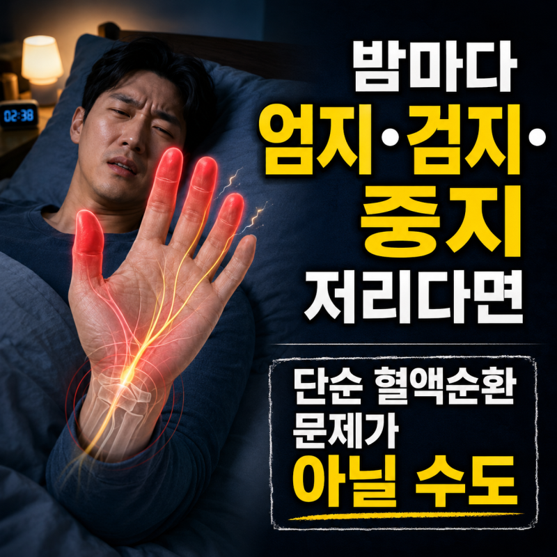 밤마다 엄지·검지·중지가 저리다면｜단순 혈액순환 문제가 아닐 수도