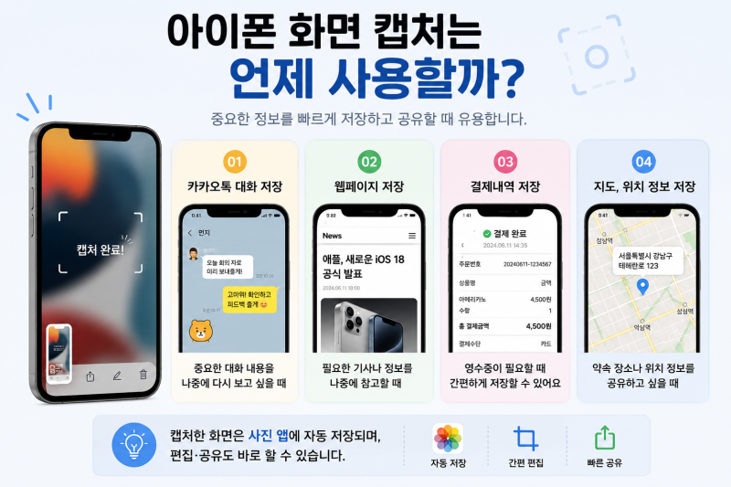 아이폰 캡쳐 방법 총정리! 안됨, 스크롤 캡쳐까지 한 번에 해결