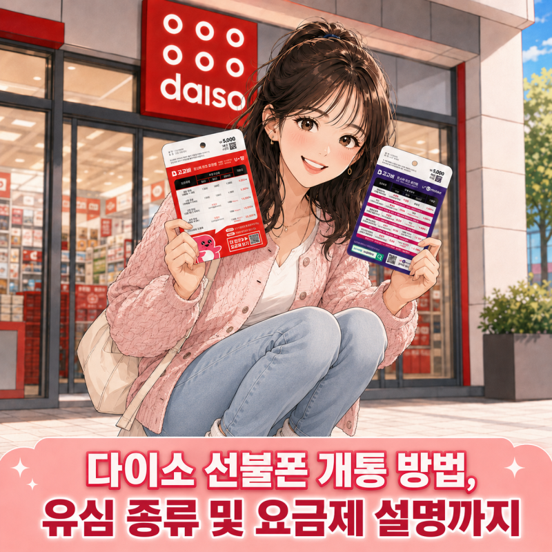 다이소 선불폰 개통 방법, 유심 종류 및 요금제 설명까지