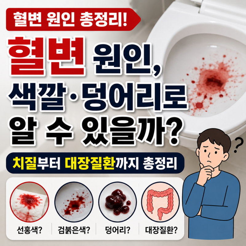 혈변 원인, 색깔·덩어리로 알 수 있을까? 치질부터 대장질환까지 총정리