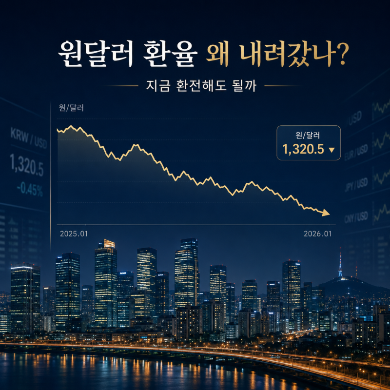 원달러 환율 하락 이유, 1,410원대까지 내려온 배경과 달러 환전 타이밍