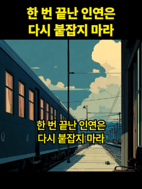 한 번 끝난 인연은 다시 붙잡지 마라