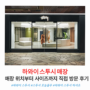 하와이 스투시 호놀룰루 매장 방문 후기, 티셔츠 가격부터 재고까지