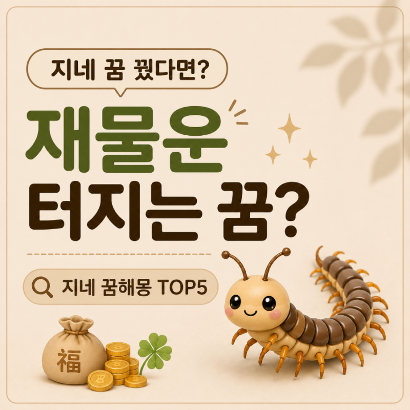 지네 꿈 꿨다면? 의외로 재물운인 왕지네 꿈해몽 TOP5