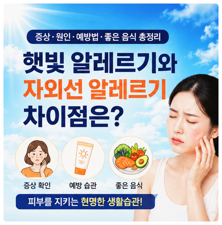 햇빛 알레르기 증상부터 예방법까지, 자외선 알레르기와 차이점 총정리