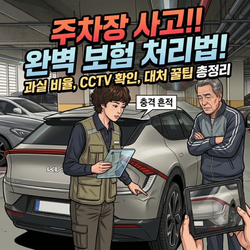 아파트 주차장 문콕·이중주차 사고, 보험 처리 완벽 정리 (과실비율/물피도주)