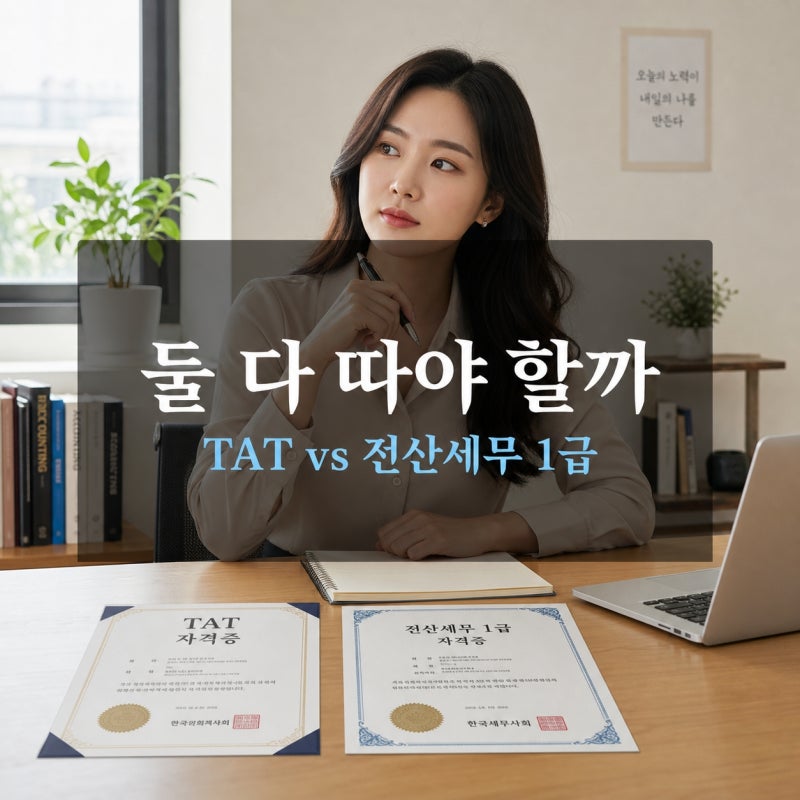 세무 실무직 취업, TAT 1급이랑 전산세무 1급 둘 다 따야 할까? (취득 순서 팁)