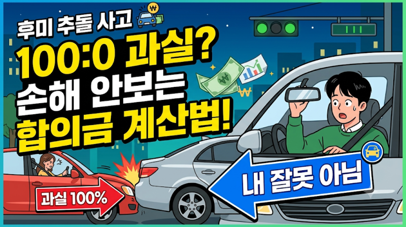 교통사고 후미 추돌 과실비율 100 대 0 사례와 대인 합의금 계산법