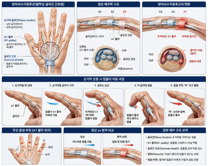 아침마다 손가락이 안 펴져요? 방아쇠수지증후군 원인·증상·검사·치료·재활 총정리