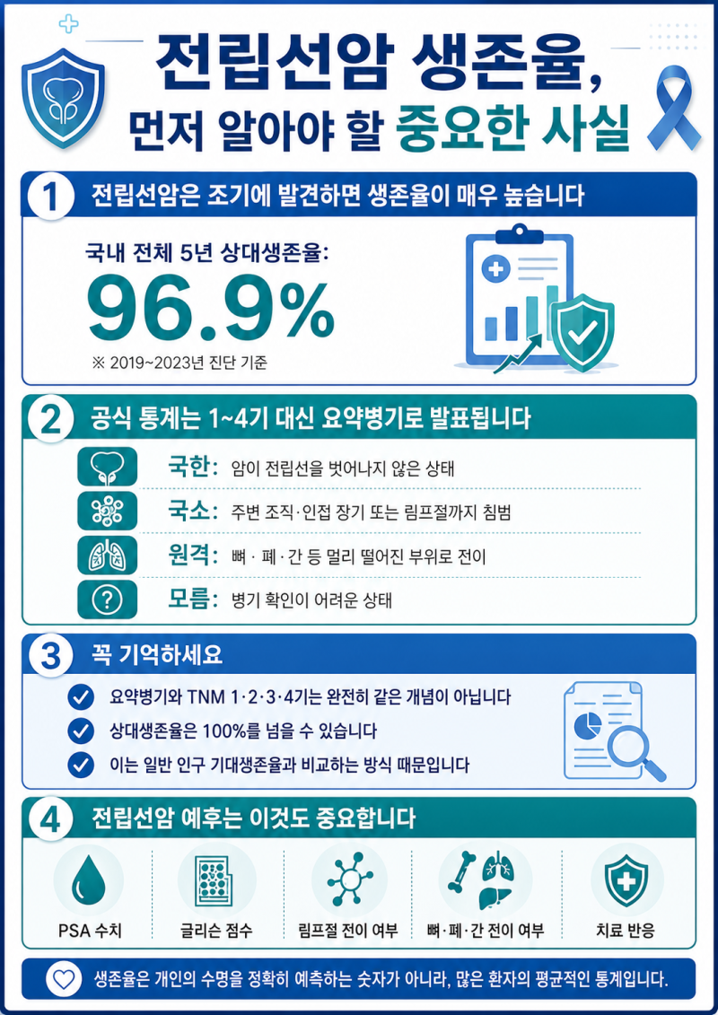 전립선암 생존율은? 1기·2기·3기·4기 비교 분석