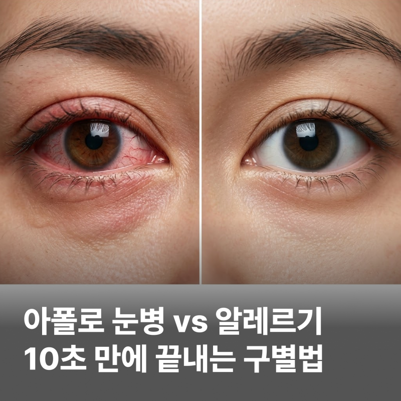 아폴로 눈병과 알레르기 결막염을 구별하는 3가지 핵심 기준