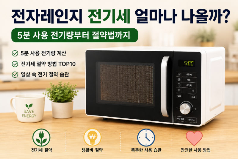 전자레인지 전기세 얼마나 나올까? 5분 사용 전기량과 절약 방법 10가지